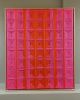 Grid - Neon Pink and Neon Orange | Tapestry in Wall Hangings by Fault Lines. Item composed of fabric