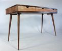 Mid-Century Solid Black Walnut Office Desk with Cherry Wood | Tables by Curly Woods. Item made of oak wood with concrete works with mid century modern style