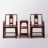 Legacy Ming Style South Official's Hat Armchair Trio Set | Chairs by Dynasty Artisan. Item made of wood works with contemporary & eclectic & maximalism style