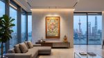 Imperial Yunjin Silk Manjushri Mandala Thangka | Embroidery in Wall Hangings by Dynasty Artisan. Item composed of wood and fabric in contemporary or eclectic & maximalism style