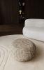 Smoked Oak Pouf - KUNA by Lebanto | Pillows by Lebanto. Item made of oak wood with fabric works with minimalism & contemporary style