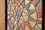 Desert Sun in White Oak Frame - No. 2 | Mosaic in Art & Wall Decor by Clare and Romy Studio. Item composed of oak wood and ceramic in boho or mid century modern style