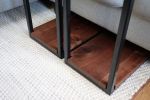 Clear Walnut Modern C Side Table | Tables by Hazel Oak Farms. Item made of walnut with steel works with minimalism & mid century modern style