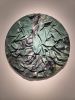 Echo - Round Sculptural Abstract Painting | Oil And Acrylic Painting in Paintings by Shelly Floyd. Item composed of canvas in minimalism or mid century modern style