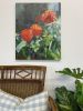 Zinnia Sonata | Oil And Acrylic Painting in Paintings by Julia Lawing Fine Art. Item made of canvas & synthetic