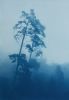 Misty Slope (18 x 24 inch hand-printed cyanotype0 | Photography by Christine So. Item made of cotton & paper compatible with boho and coastal style