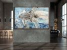 LIVING OCEANS - TONGA HUMPBACKS I | Oil And Acrylic Painting in Paintings by Betty Jo Costanzo. Item made of canvas with synthetic