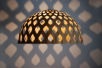 Bamboo Light Hexagonal Dome 80 | Chandeliers by ADAMLAMP. Item composed of bamboo in modern style