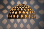 Bamboo Light Hexagonal Dome 80 | Chandeliers by ADAMLAMP. Item composed of bamboo in minimalism or contemporary style