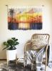 TEQUILA Custom Fiber Art Tapestry, Tropical Sunset Wall Art | Wall Hangings by Wallflowers Hanging Art. Item composed of wood and wool in boho or mid century modern style