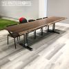 Live Edge Black Walnut T Table | Communal Table in Tables by YJ Interiors | Toronto in Toronto. Item composed of walnut and steel in mid century modern or eclectic & maximalism style