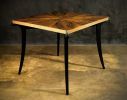 Uccello Argentine Rosewood Sabre-Leg Writing Table | Desk in Tables by Costantini Designñ. Item made of wood & metal