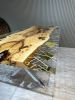 Clear Epoxy Resin Table Top - Live Edge Epoxy Table | Dining Table in Tables by Tinella Collection. Item made of walnut with metal works with contemporary & art deco style