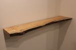 Big Leaf Maple Live Edge Floating Shelf | Hardware & Bracket | Shelving in Storage by SAW Live Edge. Item made of maple wood