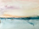 Fly Like An Eagle Watercolor Landscape Painting | Paintings by Susi Schuele. Item composed of wood & paper compatible with minimalism and contemporary style