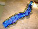 River Fusion, Glass Wall Sculpture | Wall Hangings by Bonnie Rubinstein Glass Studio | University of Wisconsin - Student Center in River Falls. Item made of glass works with contemporary & coastal style
