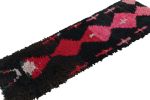 Vintage Moroccan Runner Rug in Black with Geometric Patterns | Area Rug in Rugs by Rug and Kilim