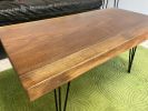 Live Edge Black Walnut Coffee Table with Steel Hairpin Legs | Tables by Carlberg Design. Item composed of walnut in minimalism or country & farmhouse style
