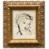 Apollo Line Drawing in Vintage Gold Frame | Drawings by Suzanne Nicoll Studio. Item made of wood compatible with boho and contemporary style