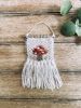 Mini Woven Wall Hanging Decor - Mushroom Embroidery | Macrame Wall Hanging in Wall Hangings by Hippie & Fringe. Item composed of fiber compatible with boho style