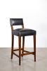 Exotic Wood Stool with Wrapped Leather by Costantini, Neto | Dining Chair in Chairs by Costantini Design. Item composed of wood and bronze
