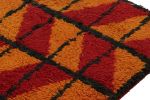 Vintage Moroccan Runner with Gold and Pink Geometric Pattern | Area Rug in Rugs by Rug and Kilim