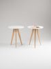 FINN 3 Round white nightstand, small accent table side table | Tables by Mo Woodwork | Stalowa Wola in Stalowa Wola. Item made of oak wood works with minimalism & mid century modern style