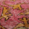 Vintage Mid-Century Pink And Gold Geometric Wool Rug, Black | Area Rug in Rugs by Rug and Kilim
