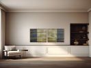 Eclipse (Diptych) | Mixed Media in Paintings by Jessie Bloom Studio. Item composed of linen compatible with mid century modern and contemporary style