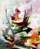 Double Water Lilies | Oil And Acrylic Painting in Paintings by Marie Manon Art | Private Residence in Calgary. Item composed of synthetic