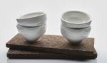 JADE barista coffee cups thick porcelain on a cork plate, espresso, coffee, cappuccino and grand latte cup. | Drinkware by Maarten Baptist. Item made of ceramic