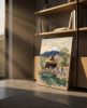 Mt Fuji Japanese Zen Landscape Impressionist Oil Painting | Oil And Acrylic Painting in Paintings by Dynasty Artisan. Item made of linen works with contemporary & japandi style
