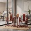 Imperial Sovereign Red Bamboo Style Ming Chair Table Set | Armchair in Chairs by Dynasty Artisan. Item composed of wood compatible with contemporary and eclectic & maximalism style
