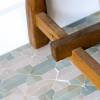 Sage Green & Shadow White Mosaic Tile | Tiles by Mosaics & Company LLC (mosaics.co). Item made of stone works with boho & mid century modern style
