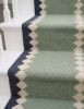 Handwoven Woolen Green Runner Rug | Rugs by Evergreen Carpets. Item made of wool compatible with boho and minimalism style