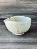 Seafoam - Petal Katakuchi Tea Bowl, Japanese Matcha Bowl | Drinkware by Tomoko Ceramics. Item made of stoneware compatible with japandi and modern style