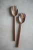 Walnut Wood 2-piece Salad Serving Set | Fork in Utensils by Creating Comfort Lab. Item composed of walnut