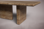 Rectangular Noche Travertine Marble Dining Table | Tables by HamamDecor LLC