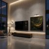 Silent Witness: Time and Serenity on an Ancient Eave | Oil And Acrylic Painting in Paintings by Dynasty Artisan. Item made of linen works with contemporary & japandi style