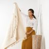 Sea Shell Hand Woven Cotton White Throw | Linens & Bedding by Studio Variously. Item composed of cotton