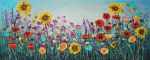 Happy Flower Dance | Oil And Acrylic Painting in Paintings by Amanda Dagg. Item composed of canvas