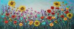 Happy Flower Dance | Oil And Acrylic Painting in Paintings by DaggArt. Item composed of canvas