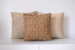 Diamond Small Weave Cushion Cover - Camel | Pillows by Kubo. Item composed of fiber