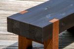 Shou sugi ban cedar notched timber bench | Benches & Ottomans by RealSimpleWood LLC