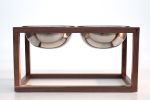 Double Dog Feeder | Storage Stand in Storage by Wake the Tree Furniture Co. Item made of walnut & steel compatible with minimalism and mid century modern style