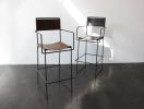 Wire bar stool | Chairs by Nayef Francis | Nayef Francis Design Studio in Beirut. Item made of steel with leather