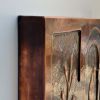 Metal Wall Relief With Flowers & Architecture | Wall Sculpture in Wall Hangings by Element 29 Metalcraft. Item composed of copper in contemporary or art deco style