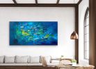 Blue Bayou Acrylic Abstract | Oil And Acrylic Painting in Paintings by Strokes by Red - Red (Linda Harrison). Item made of canvas