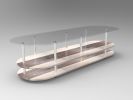 Coffee Table, Glass Top, Solid Wood, 16" H 22" D, 64" W | Tables by RFM Designs. Item composed of maple wood & glass