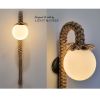 Arch Wall Light with Organic Jute & Opal Glass Shades | Sconces by Light and Fiber. Item composed of steel and glass in mid century modern or contemporary style